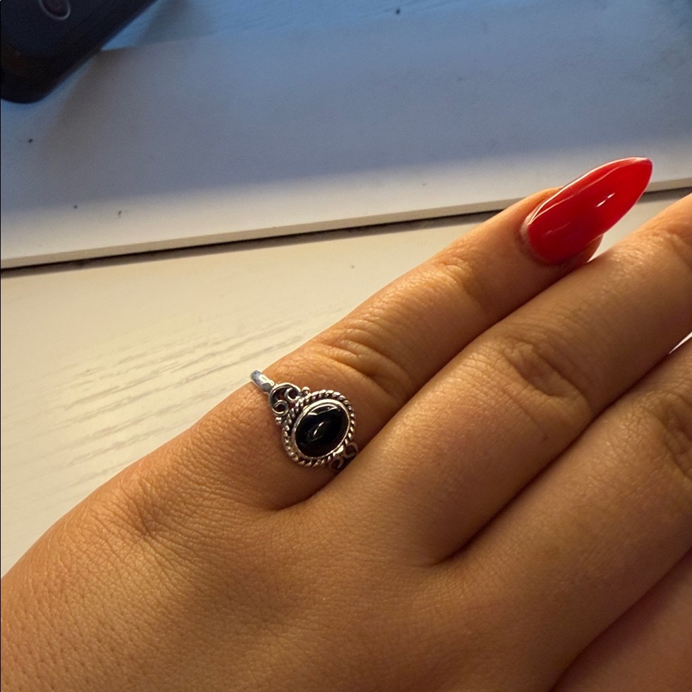 sterling silver black onyx ring